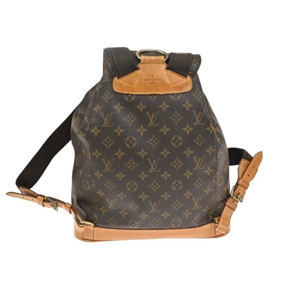LOUIS VUITTON Montsouris GM Backpack Bag Monogram Leather Brown - Picture 3 of 15